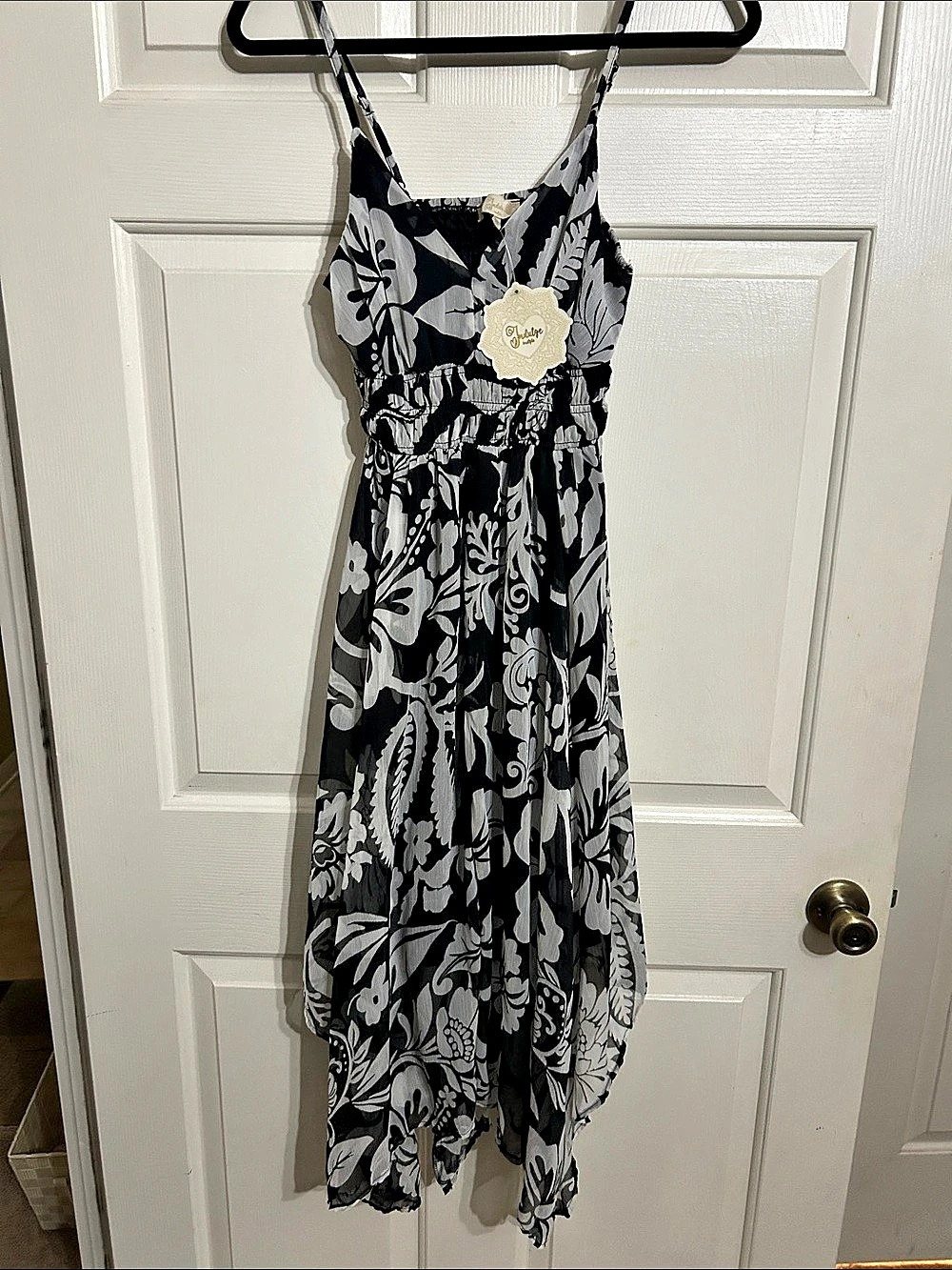 Floral Maxi Dress in Black & White Like New